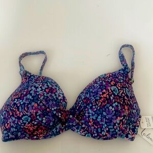 Leilani Bikini Full Support push up Bikini Top New Twist front Navy